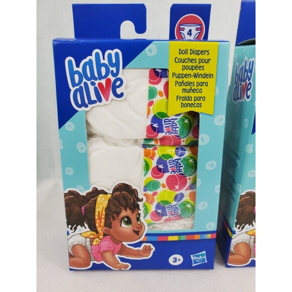 HASBRO BABY ALIVE DIAPERS 2 PACKS OF 4 DIAPERS NEW - Picture 2 of 5